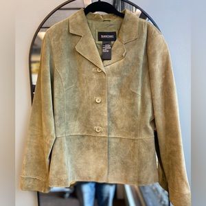 Green Suede Brandon Thomas Leather Jacket